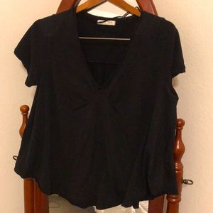 We The Free V Neck Black T Shirt